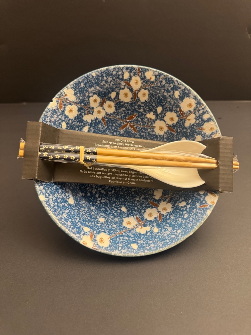 SH Home 4pc Ceramic Noodle Bowl with Chopstick & Spoon Set - Picture 5 of 5